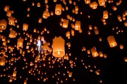 Floating Asian Lanterns